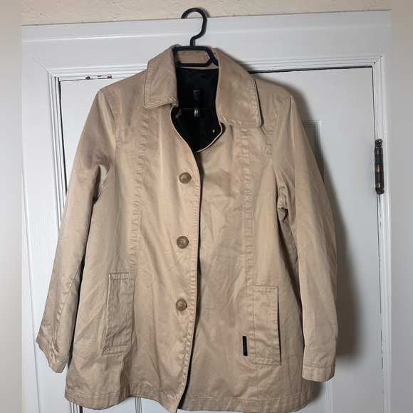 London Fog Classic Beige Trench-Style Jacket – Size 10 Petite - Picture 4 of 6
